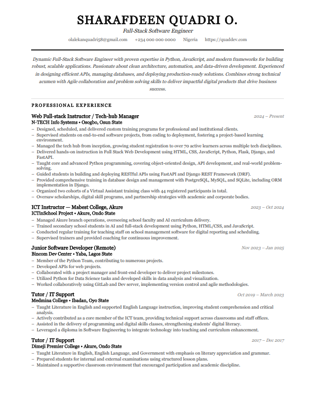 CVCraft Professional Template